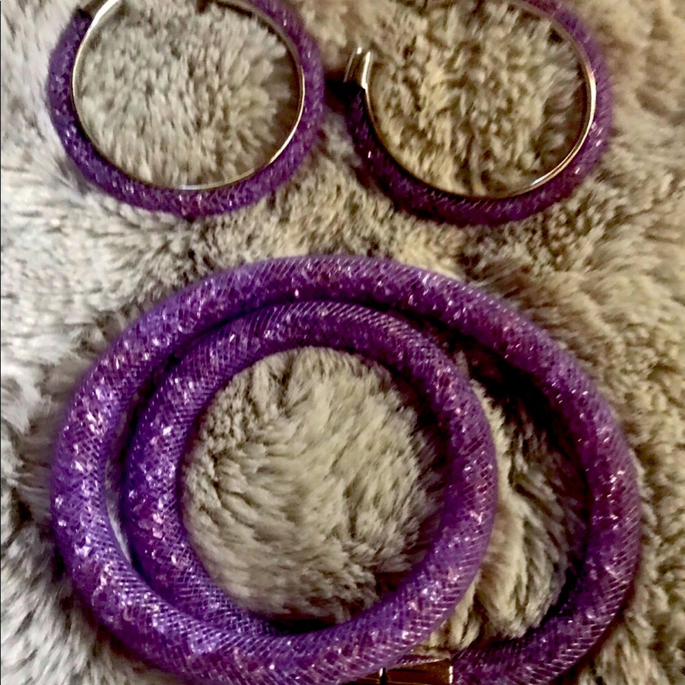 Swarovski stardust earrings & bracket/necklace